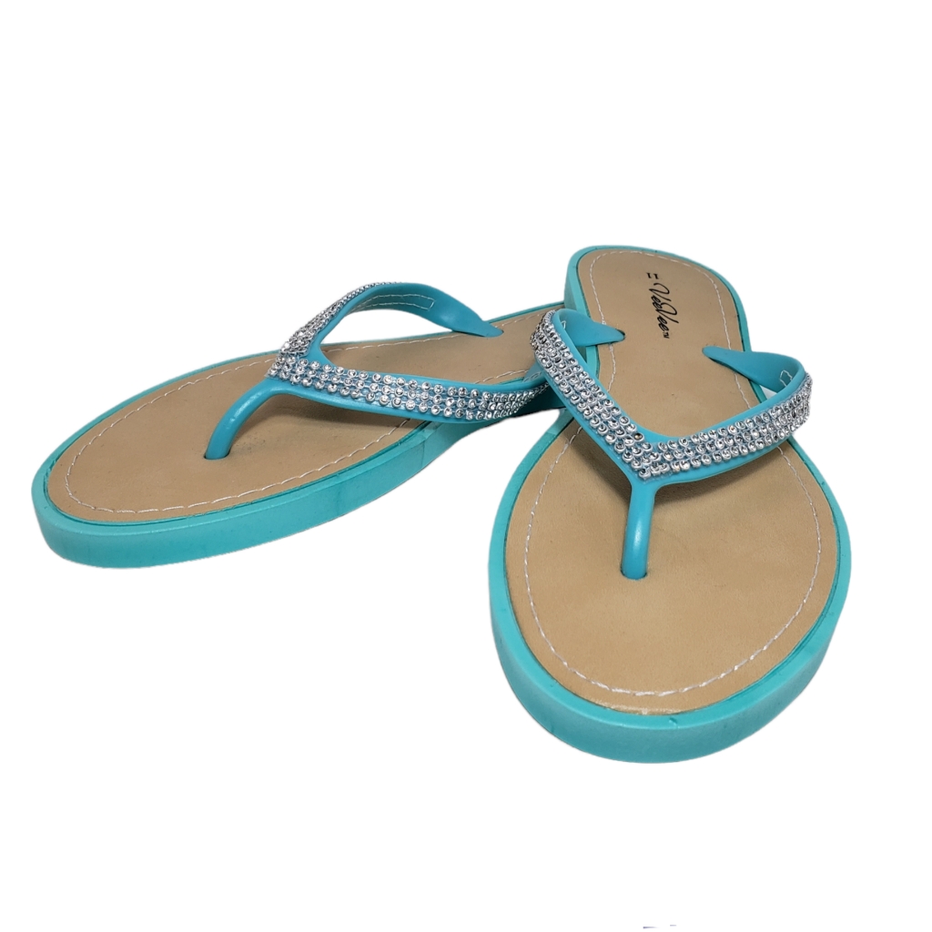 Vee Vee Aqua Jeweled Flip Flops Sandal Shoes Size 11